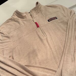 Vineyard Vines Girls Tan Zip-Up Sweater
